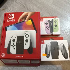 放Switch oled白色，連一set手制，手把+咒術迴戰