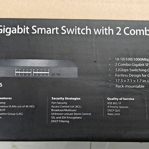TP-LINK 16-port gigabyte  Smart switch with 2 combo SFP Slots