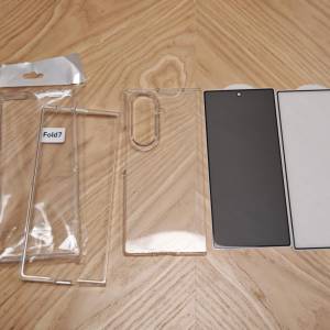 全新 Samsung Galaxy Z Fold 7 專用配件 - 透明機殼（前+後殼） / 高清玻璃貼 & 防...
