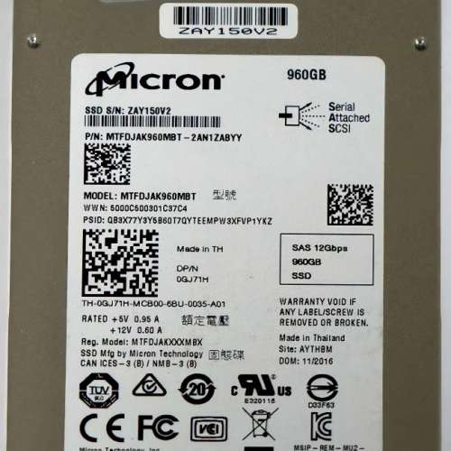 Intel Samsung Micron SanDisk Skhynix HP NYTR0(ST) Enterprise SSD PCI-e SATA SAS