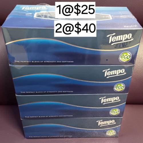 (只限將軍澳地鐵站)TEMPO盒裝抽紙(1抽4盒)