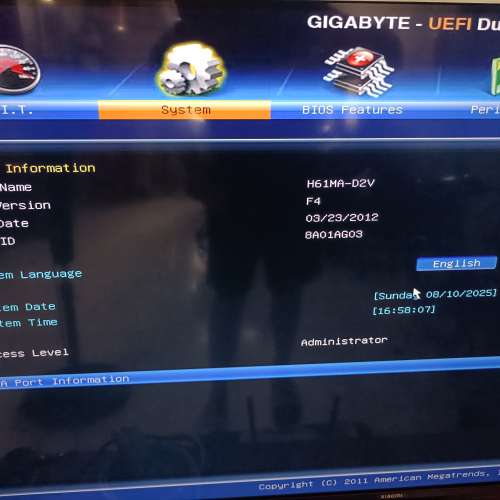Gigabyte GA-H61MA-D2V 底板+Intel i3-2120 CPU+A-DATA 4GB DDR3 RAM