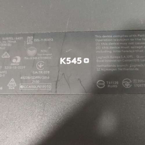 Logitech k545 keyboard 連 Logitech Unifying 接收器