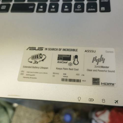 ASUS A555U i5 8 +1t win11