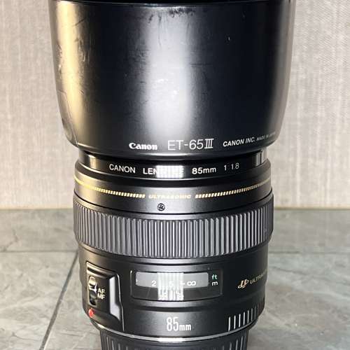Canon EF 85mm f1.8 USM 連遮光罩 原廠前後蓋 MC filter