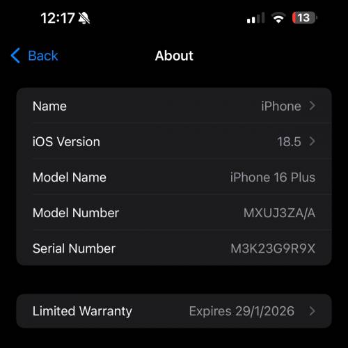 iPhone16 Plus 256gb