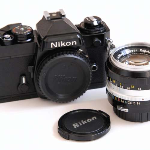 Nikon FE Black Body with Nikon 50mm f1.4 non AI Nikkor-S Auto Nippon Kogaku