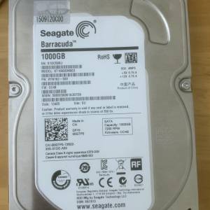 Seagate Barracuda 1000GB 3.5" SATA 硬盤 Hardisk 清屋出售 HK$70.00