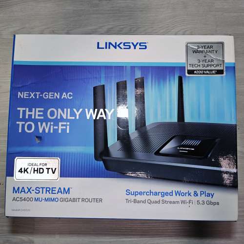 🌐Linksys【港行|三頻WIFI 5 | AC5400】EA9500 MAX-STREAM MU-MIMO Gigabit Router ...