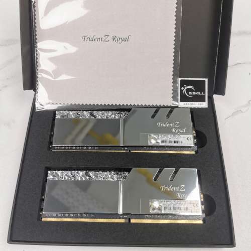 G.SKILL 芝奇 16GB Kit ( 2 x 8GB ) 皇家戟 Trident Z Royal Silver RGB DDR4 3600...