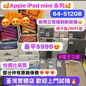 （🔥電子之家Apple iPad mini系列🔥Apple iPad mini 4,5,6,7/64,128,256,512GB/插...