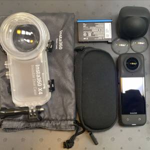 [觀塘實體店] 二手 Insta360 X4 (連鏡頭保護套+玻璃保護鏡+隱形潛水殼+隱形自拍杆) ...