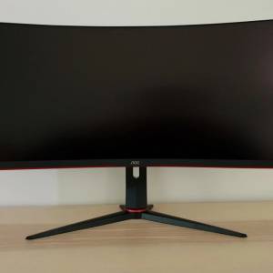 AOC CU34G2X 34吋21:9超寬廣曲面電競顯示器螢幕顯示屏 連米家顯示屏掛燈