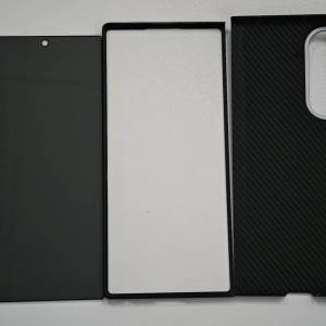 全新 Samsung Galaxy Z Fold 7 專用配件 - 碳纖維機殼（前+後殼） & 防偷窺玻璃貼 ...