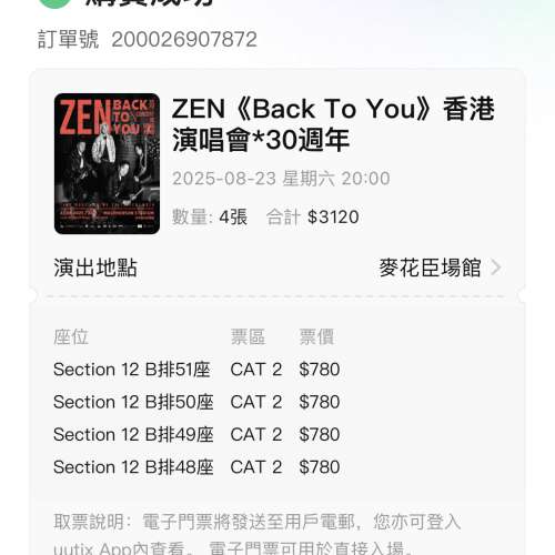 ZEN 《Back To You》香港演唱會 30週年