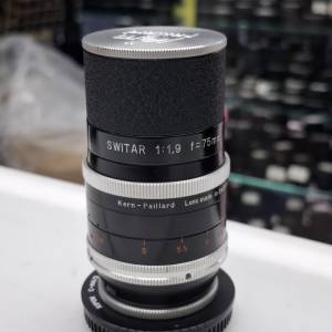 KERN SWITAR 75MM F1.9 MOVIE LENS C MOUNT + OM M43 MOUNT