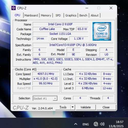 Intel i3-9100F