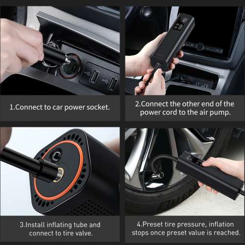 Baseus Super Mini Air Inflator Pump 12V Auto power 150PSI Portable