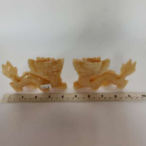 一對四寸黃玉龍擺件，多年前舊存貨，歡迎出價。no.WB14.8.25