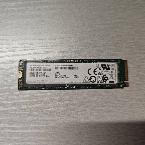 Samsung PM981a 256GB NVMe SSD 固態硬碟