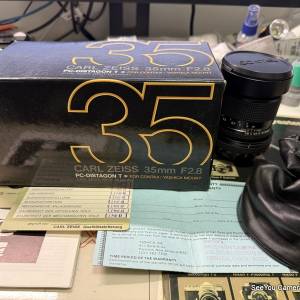 Over 95% New Contax 35mm f/2.8 PC-Distagon with full box set *RARE* $8800. Only