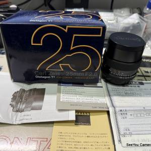 Over 95% New Contax 25mm f/2.8 MMG Lens with box $3980. Only