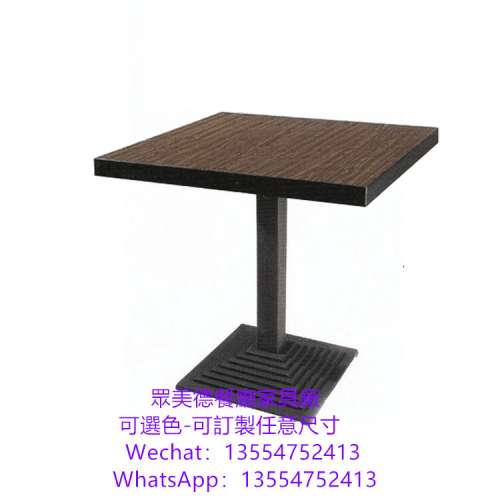 茶餐廳木質餐桌，防火膠板餐檯，木紋餐檯餐椅配套，餐飲家具訂製廠家