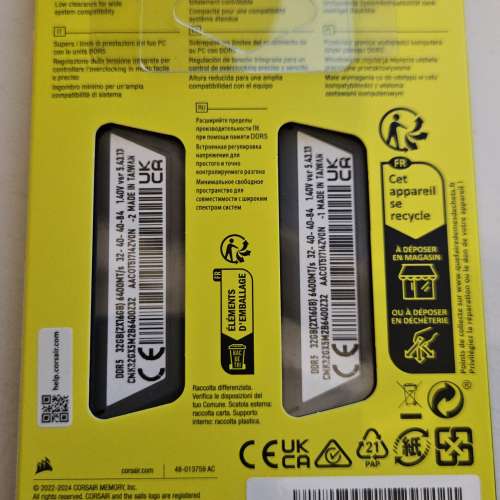 全新未開.Corsair ddr5 6400 2x16G