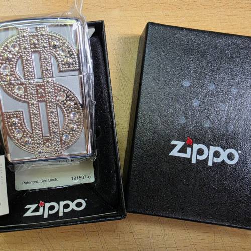 100% 全新, 施華洛奇Swarovski 水晶 $ dollar sign |ZIPPO 防風打火機|2010年|ZIPPO...