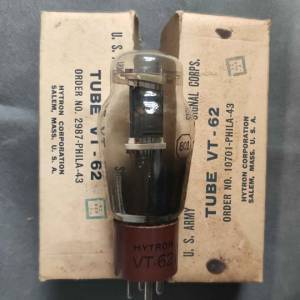罕有 真空膽 VT-62 Hytron, JAN 全新有盒 一對