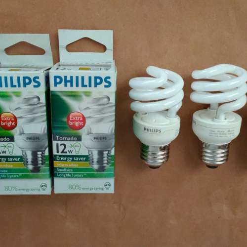 Philips 慳電膽 雪糕形 E27 黃光 12w