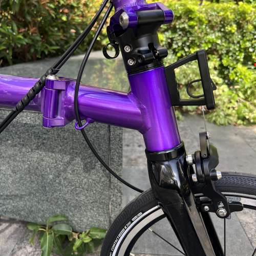 特價 2025 最新拉絲銀色 紫色 ACEOFFIX C5 全原裝5速黑色碳前叉鋁合金折叠車 送前後...