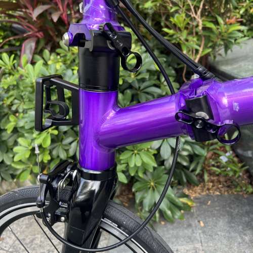 特價 2025 最新拉絲銀色 紫色 ACEOFFIX C5 全原裝5速黑色碳前叉鋁合金折叠車 送前後...