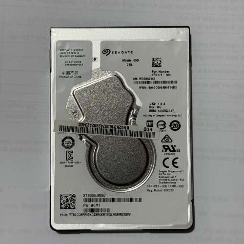 100% 正常Seagate ST2000LM007 2TB 2.5寸5400 RPM 硬碟，旺角站交收