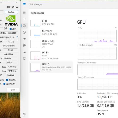 Gigabyte GeForce RTX 2070 Super Gaming OC 8GB 顯示卡