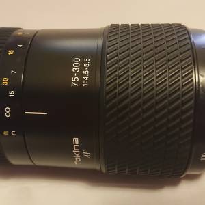Tokina AF 75-300mm zoom f4.5-5.6 光圈 鏡