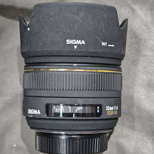 SIGMA 30/1.4 DC HSM 適馬 For nikon F 30mm 尼康 30 冇盒冇單有罩 鏡片通透冇花冇...
