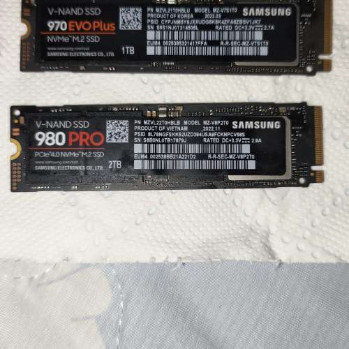 三星m.2 SSD共兩條售500