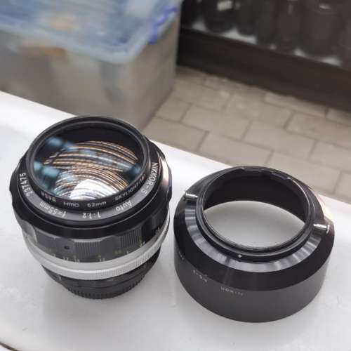 NIKON NIKKOR-S 55MM F1.2 + HS-3 HOOD Ai MOUNT
