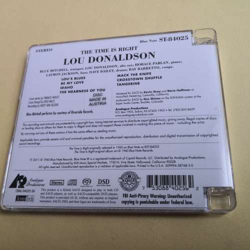 SACD LOU DONALDSON - THE TIME IS RIGHT