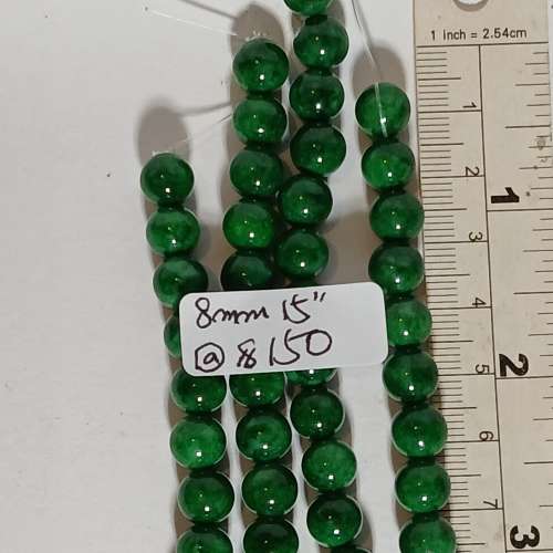 清理熱門貨品快將售完 ，一手8條緬甸乾青珠串，全部15吋，包括 8/10/12/14mm各兩條...