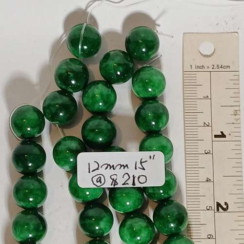 清理熱門貨品快將售完 ，一手8條緬甸乾青珠串，全部15吋，包括 8/10/12/14mm各兩條...