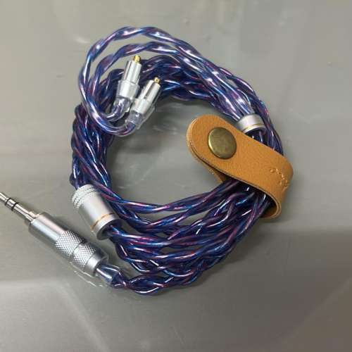 [限量1條](耳機線名:藍礦石 แร่สีน้ำเงิน) 單晶銅渡銀(破碎銅屏敝)，雙...