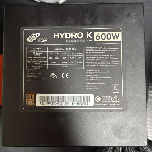 ASUS PHOENIX GTX 1660 OC + FSP Hydro K 600w