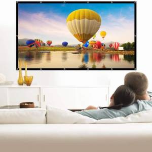 70 inch Projector Screen (Thick polyester PVC material, Foldable),4K 16:9