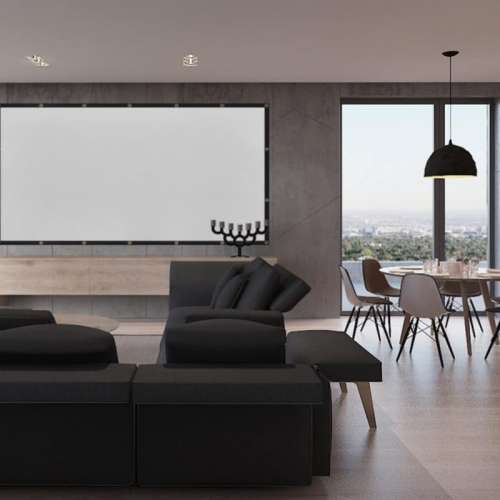 70 inch Projector Screen (Thick polyester PVC material, Foldable),4K 16:9