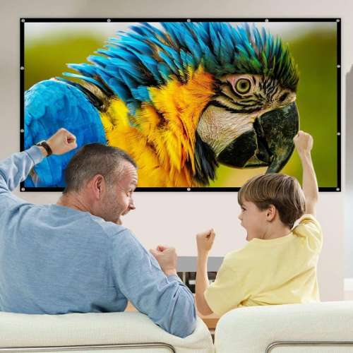 70 inch Projector Screen (Thick polyester PVC material, Foldable),4K 16:9