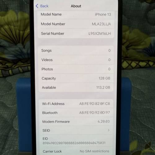 iphone13 128GB 黑色 電池bettery82%  全原美版 Original