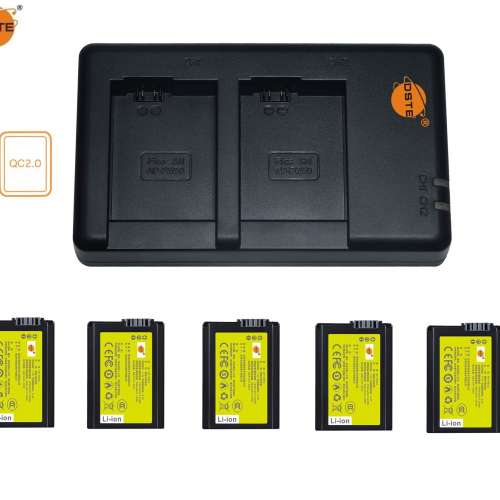 DSTE NP-FW50 Fully DecodedLithium-ion Battery For Sony Alpha With USB-A Charger