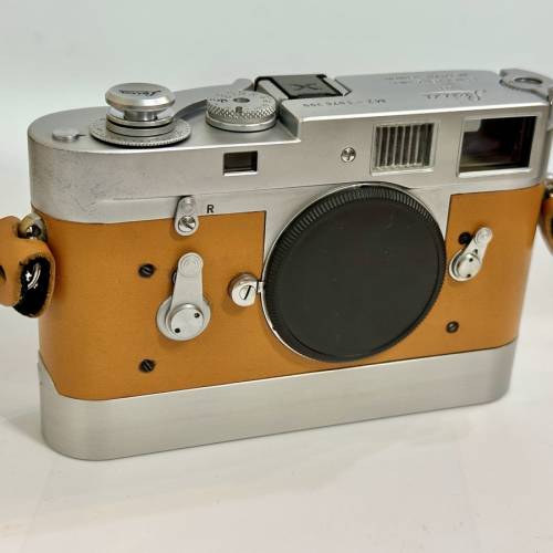 Leica Leitz M2 silver chrome with reskin and Rapid Winder